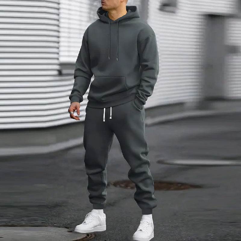 Buycenter Men's Casual Sports Suit - Hoodie & Gridles Pants Set - Buy Center US