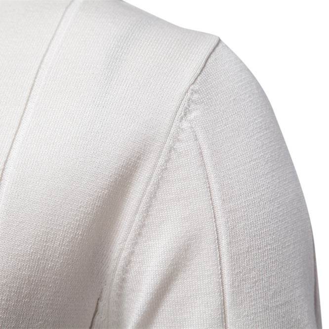 Men's Business Casual Woolen Polo Shirt – Stylish Zipper Detail, Multiple Colors - Buy Center US