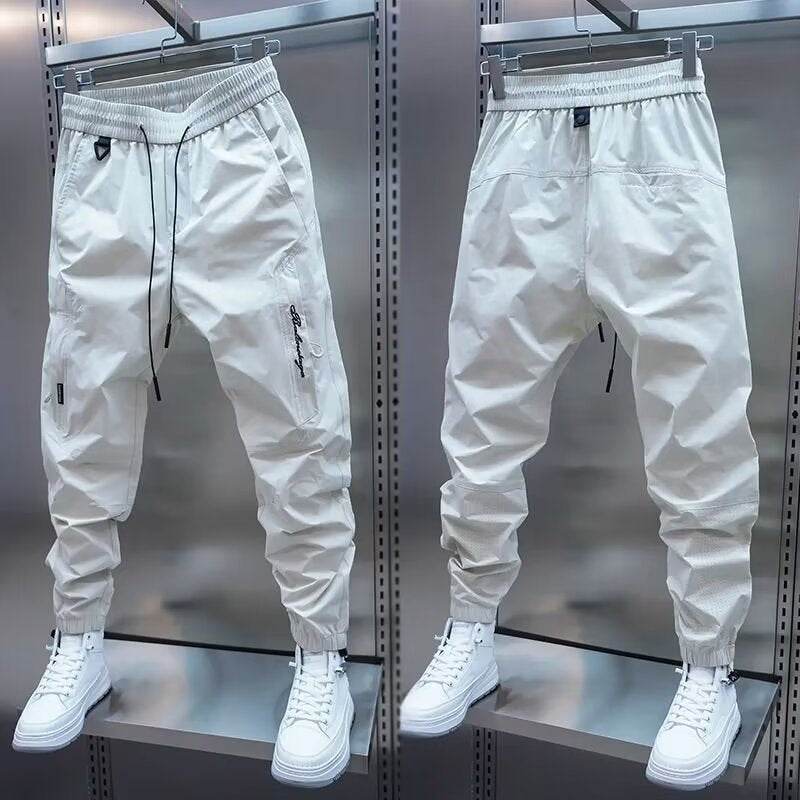 Men's Loose Straight Casual Jogger Pants - Elastic Polyester Sports Wear - Buy Center US