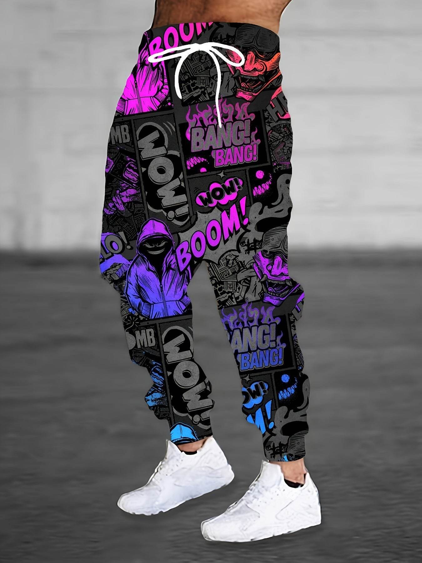 Colorful Men's Casual Sweatpants - Stylish Printed Trousers for All Sizes - Buy Center US