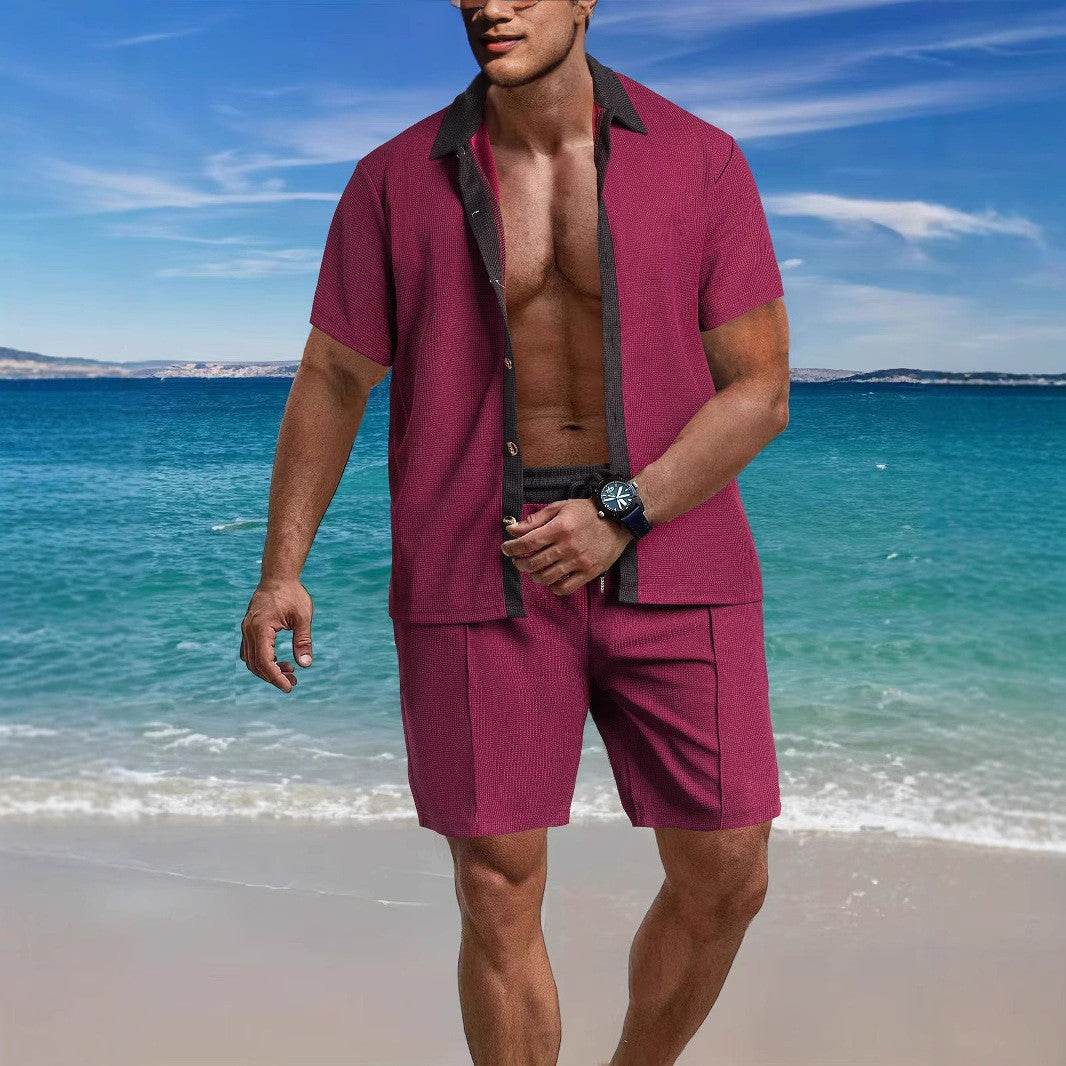 Buycenter Men's Casual Vacation Shirt & Shorts Set - Summer Sports Style - Buy Center US