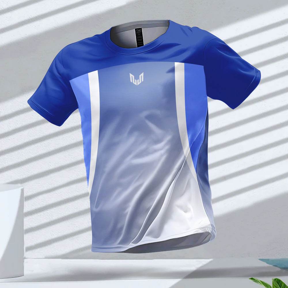 Solid Color Sports T-Shirt - Short Sleeve Pullover in Stylish Polyester - Buy Center US