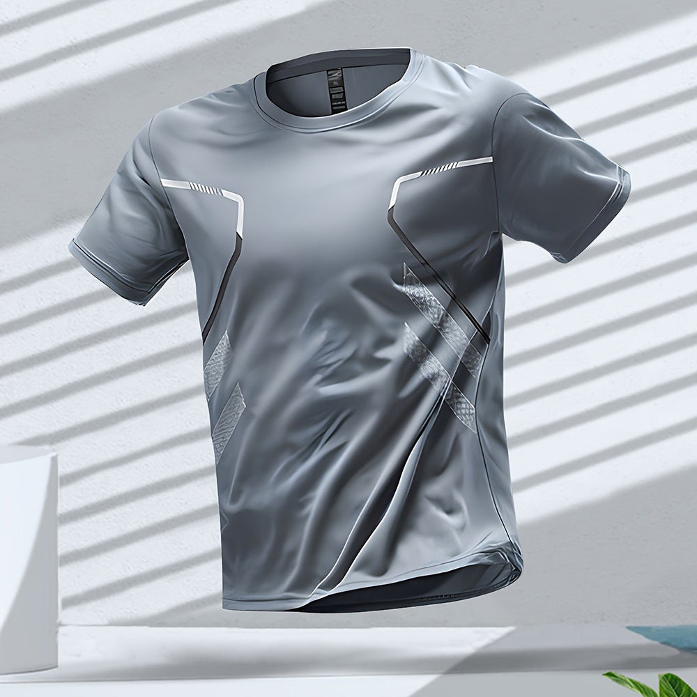 Solid Color Sports T-Shirt - Short Sleeve Pullover in Stylish Polyester - Buy Center US