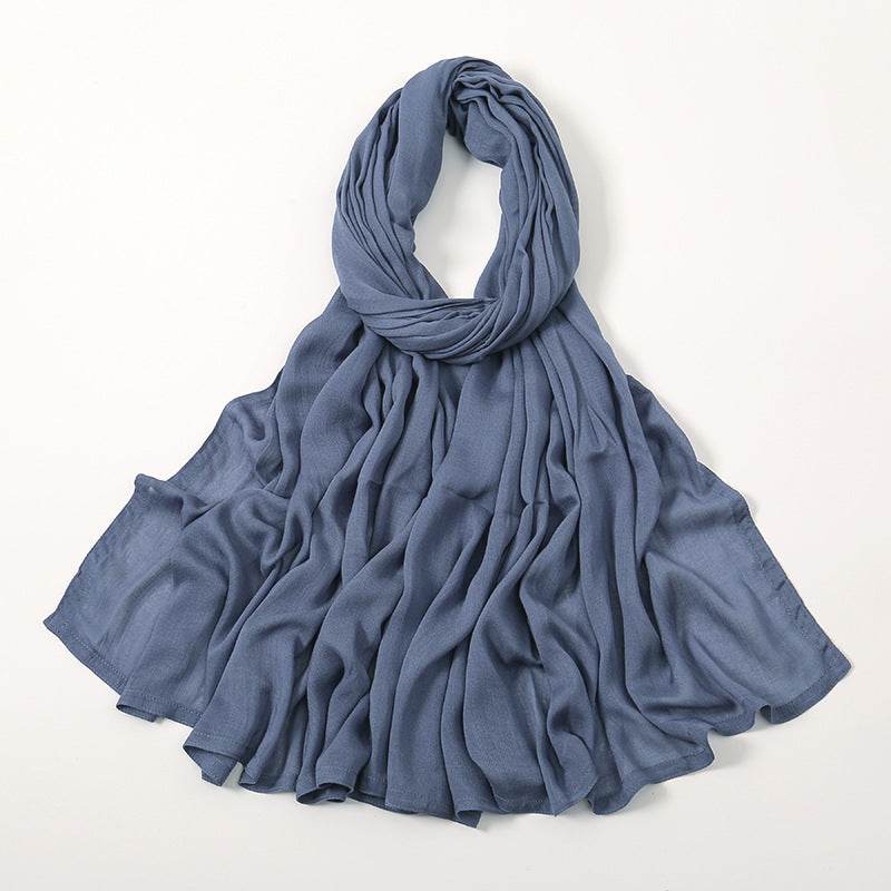 Lightweight Solid Color Rayon Scarf - Breathable & Versatile for Summer - Buy Center US