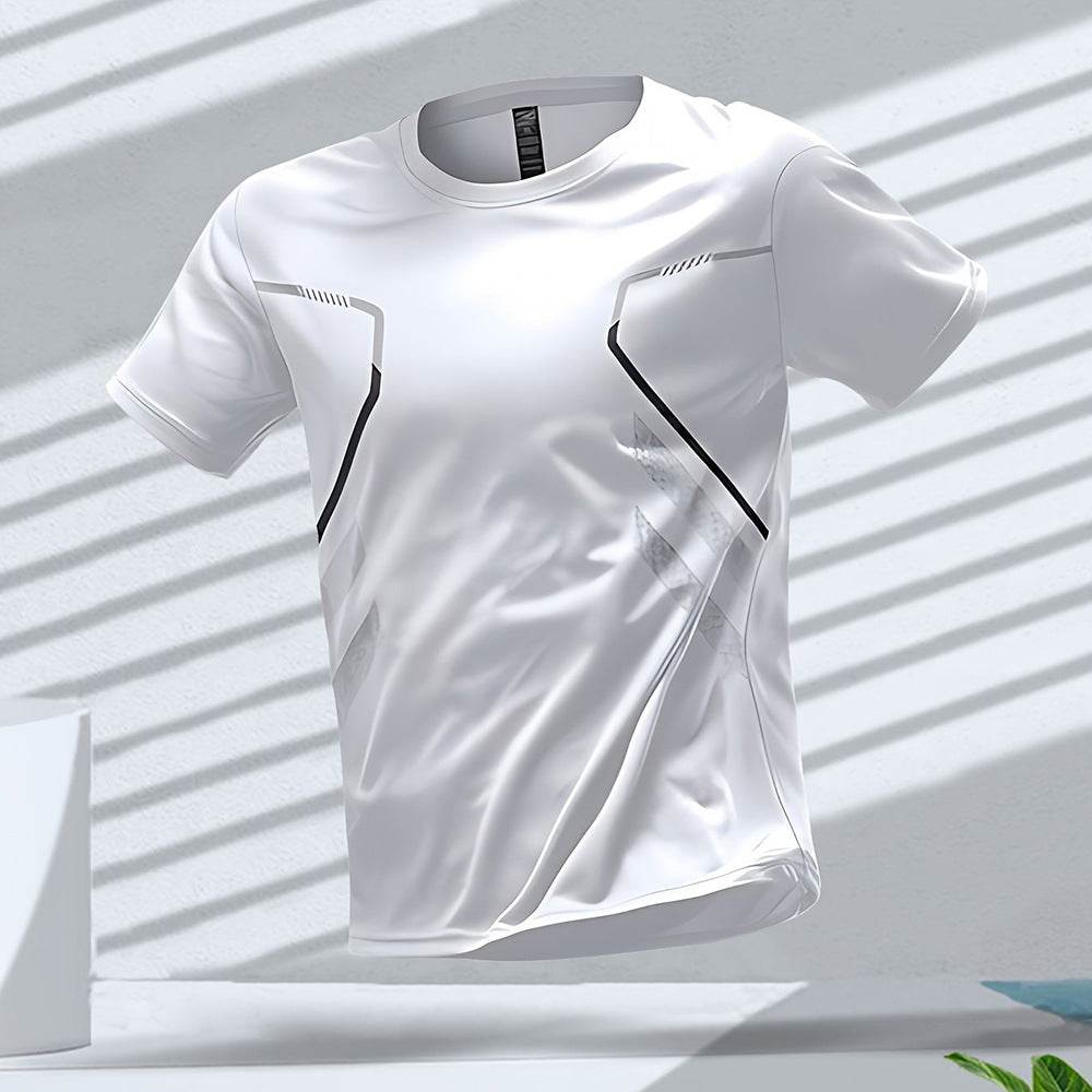 Solid Color Sports T-Shirt - Short Sleeve Pullover in Stylish Polyester - Buy Center US