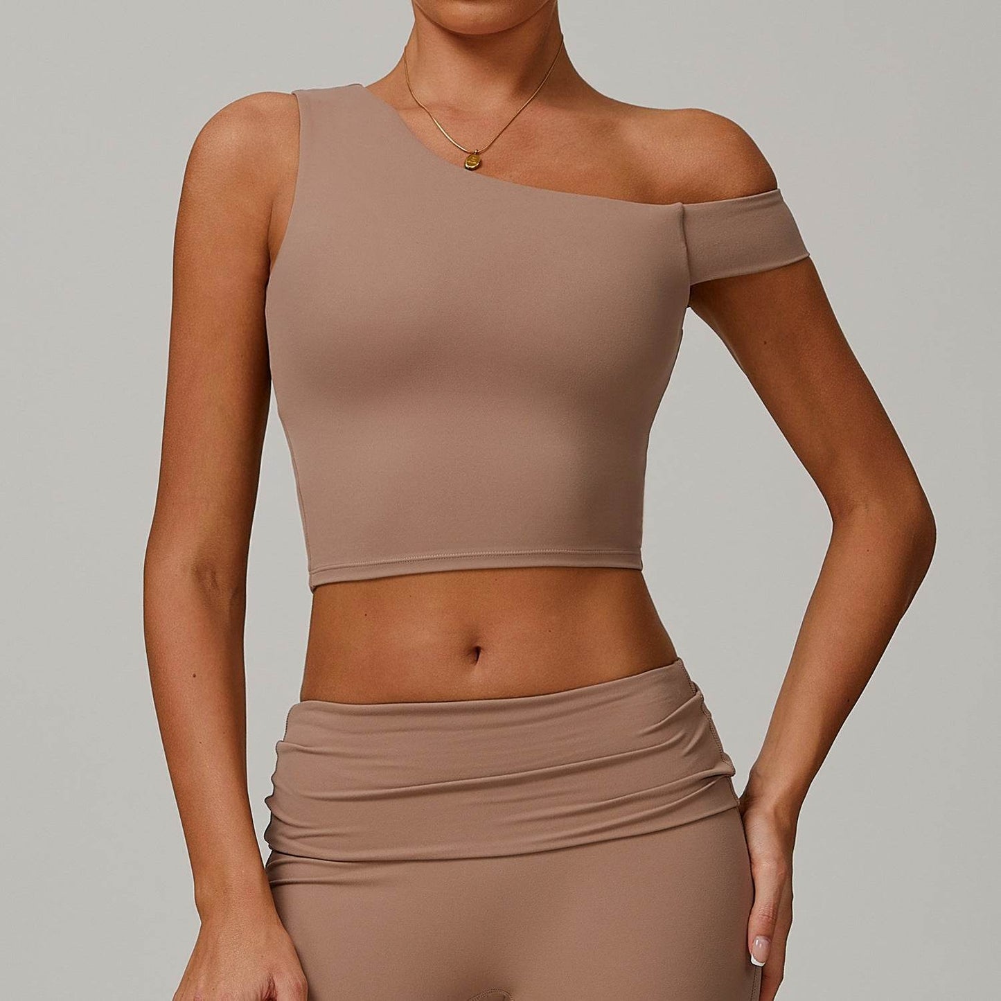 Women's Irregular Shoulder Yoga Vest - Eco-Friendly Sports Underwear - Buy Center US