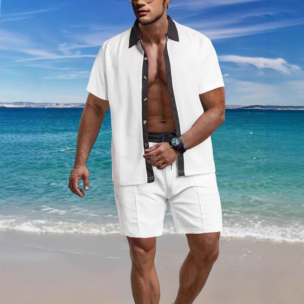 Buycenter Men's Casual Vacation Shirt & Shorts Set - Summer Sports Style - Buy Center US