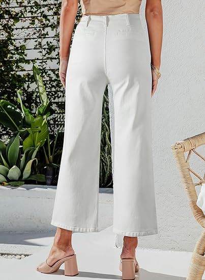 High Waist Wide Leg Jeans for Women - Retro Loose Straight Cut - Buy Center US