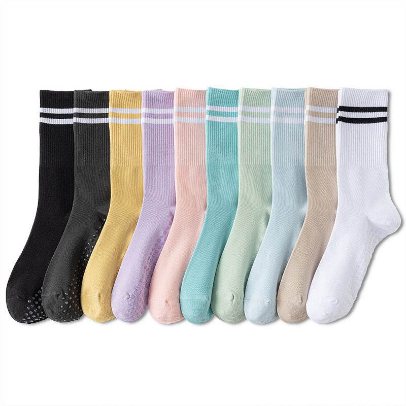 Breathable Non-Slip Sports Stripes Socks for Running - Free Size Cotton - Buy Center US
