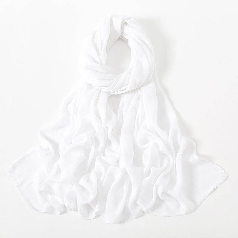 Lightweight Solid Color Rayon Scarf - Breathable & Versatile for Summer - Buy Center US
