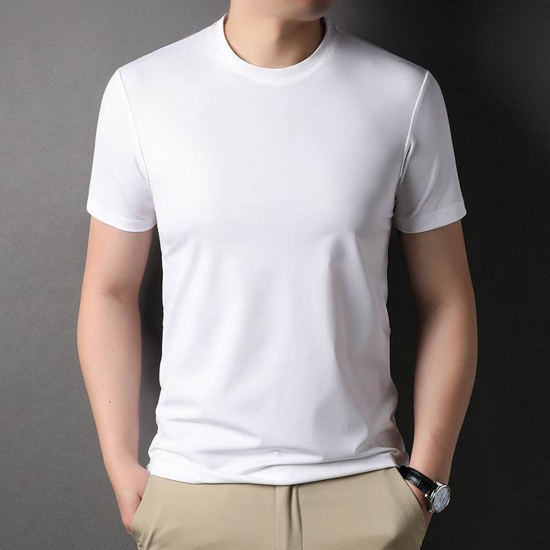 Men's Solid Color Round Neck T-Shirt - Trendy All-Match Styles - Buy Center US