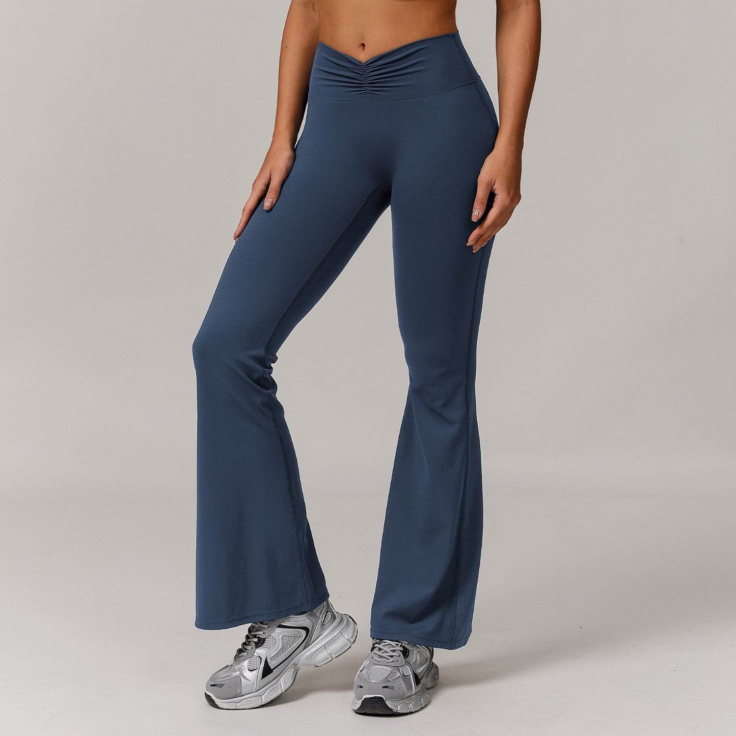 Nude Feel High Waist Yoga Bell-Bottom Pants - Stylish Fitness Gear - Buy Center US