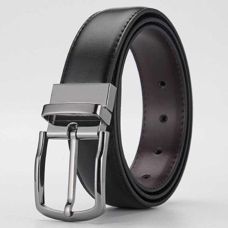 Buycenter Men's Leather Business Belt - Pin Buckle, Stylish Rotation Design - Buy Center US