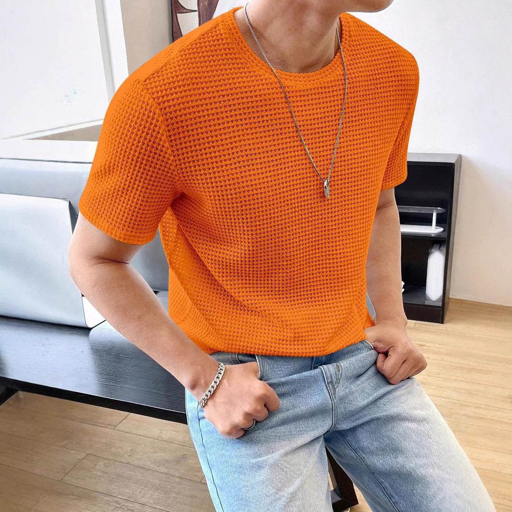 Men's Casual Short Sleeve T-Shirt - Loose Fit, Solid Colors Available - Buy Center US