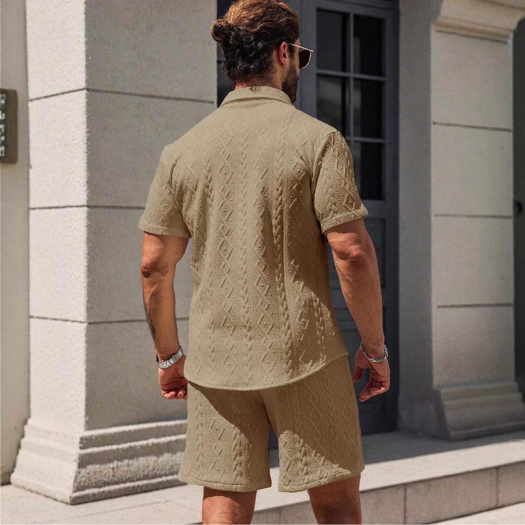 Buycenter Men's Casual Short Sleeve Shirt & Shorts - Lightweight & Stylish - Buy Center US