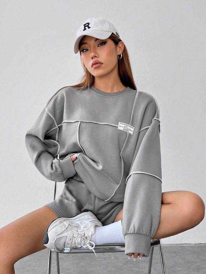 Casual Loose Round Neck Women's Sweater - Korean Style, Lantern Sleeves - Buy Center US