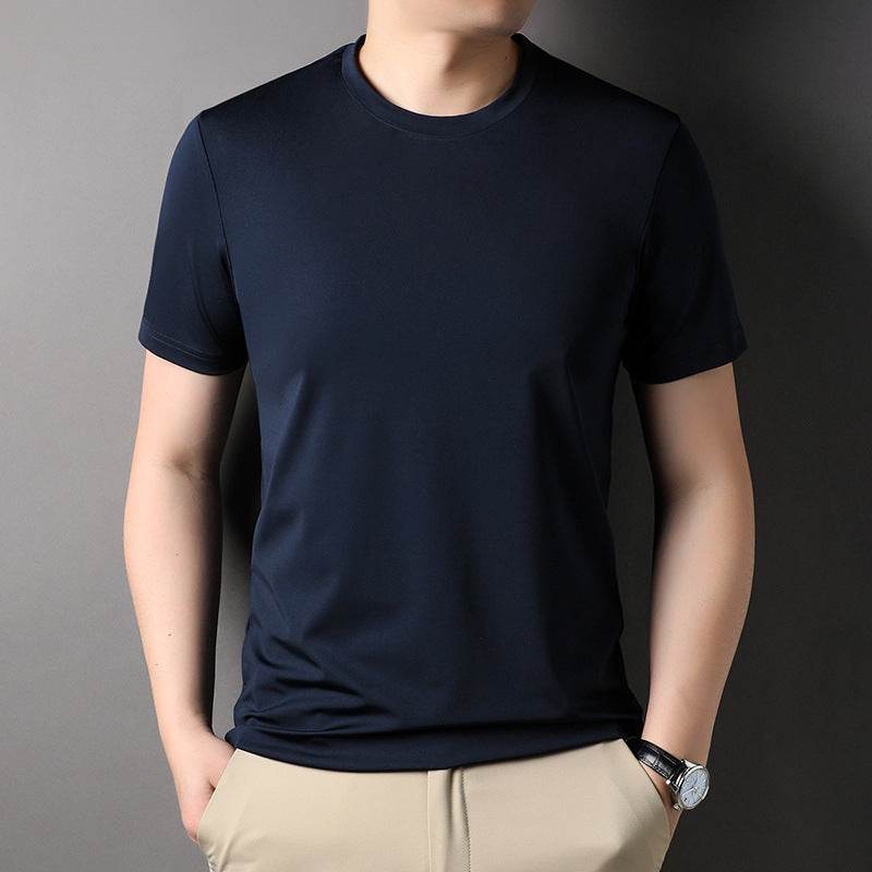 Men's Solid Color Round Neck T-Shirt - Trendy All-Match Styles - Buy Center US