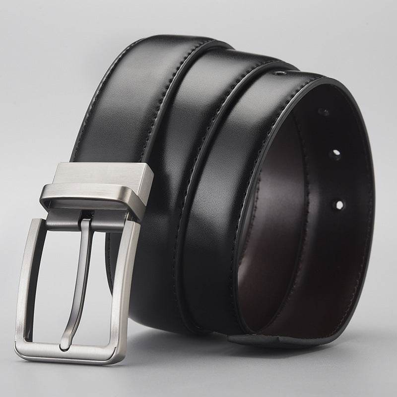 Buycenter Men's Leather Business Belt - Pin Buckle, Stylish Rotation Design - Buy Center US