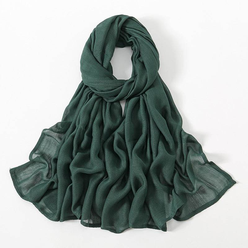 Lightweight Solid Color Rayon Scarf - Breathable & Versatile for Summer - Buy Center US