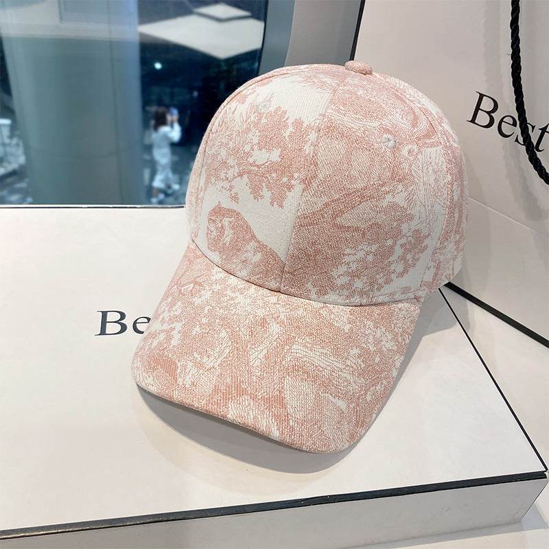 All-Matching Printed Peaked Cap - Adjustable Cotton Baseball Hat for Sun Protection - Buy Center US