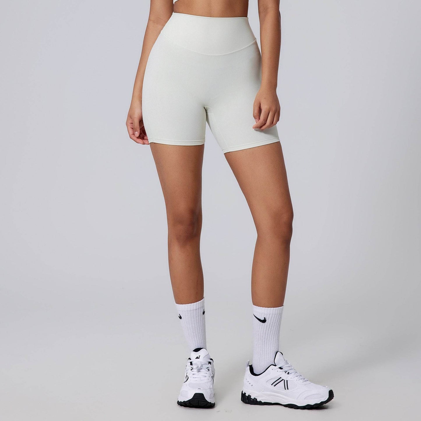 Peach High Waist Yoga Pants - Pleated Hip Raise for Active Women - Buy Center US