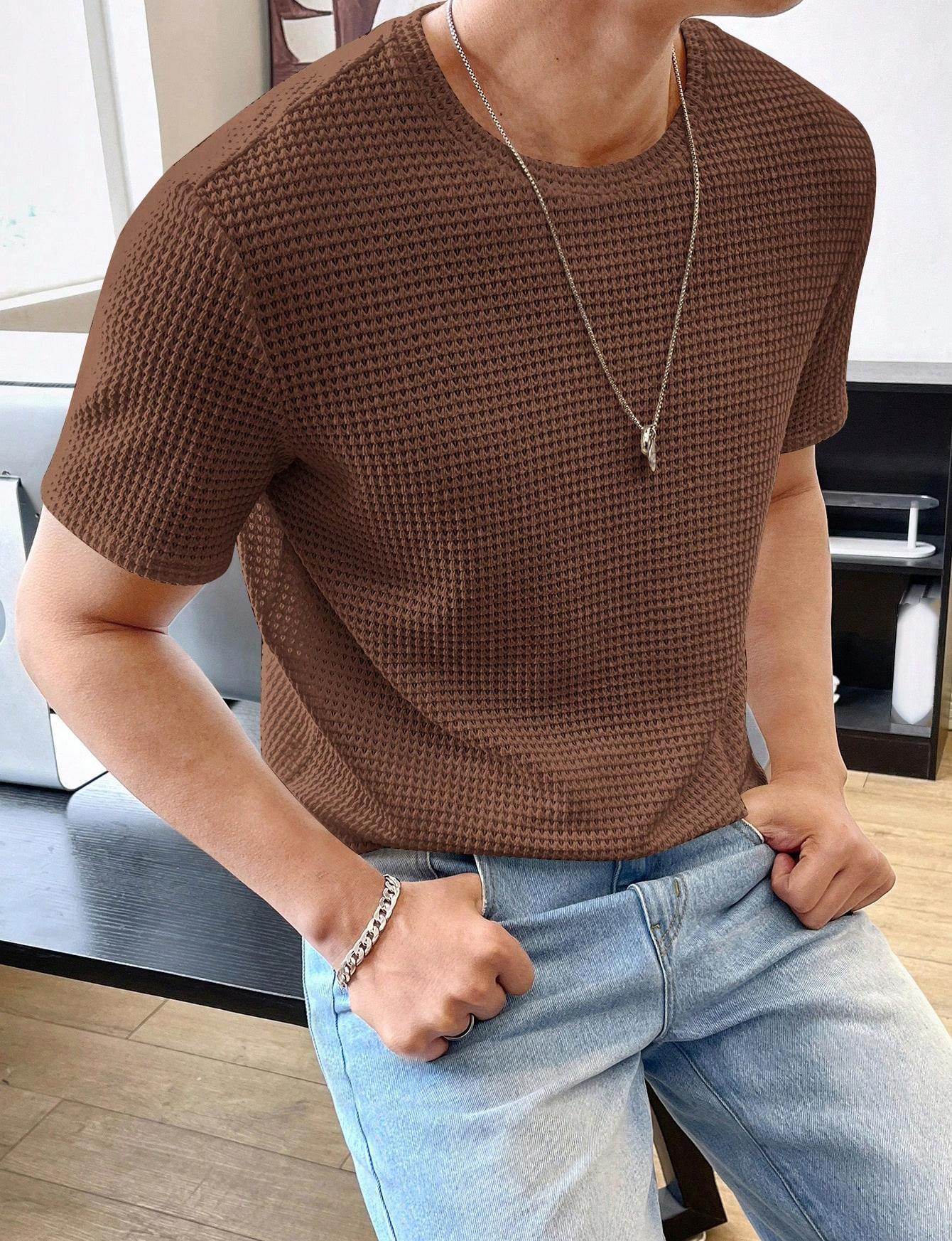 Men's Casual Short Sleeve T-Shirt - Loose Fit, Solid Colors Available - Buy Center US