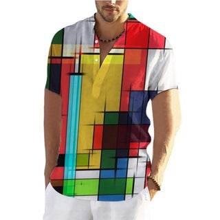 Buycenter Men's Linen Plaid Sleeve Shirt - Casual Fashion Top S-6XL - Buy Center US