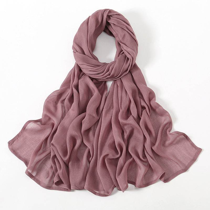 Lightweight Solid Color Rayon Scarf - Breathable & Versatile for Summer - Buy Center US