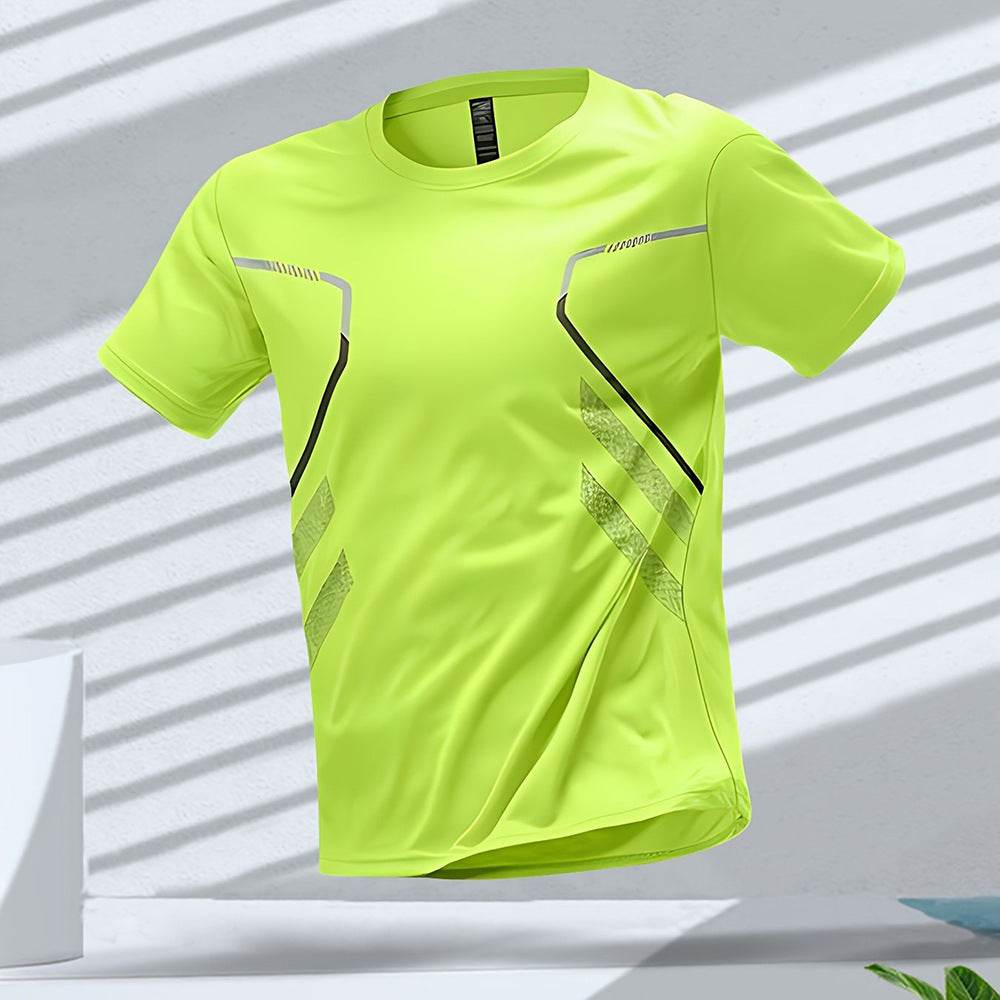 Solid Color Sports T-Shirt - Short Sleeve Pullover in Stylish Polyester - Buy Center US