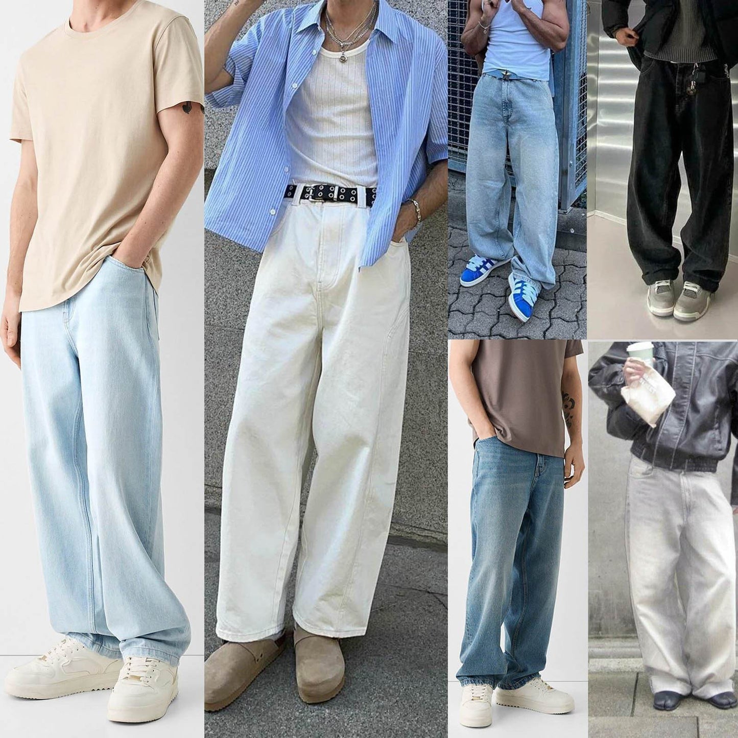 Buycenter Men's Straight Jeans - Casual High Waist Trousers for Youth - Buy Center US