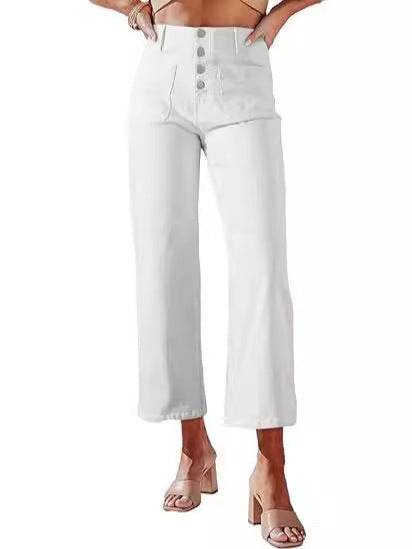 High Waist Wide Leg Jeans for Women - Retro Loose Straight Cut - Buy Center US