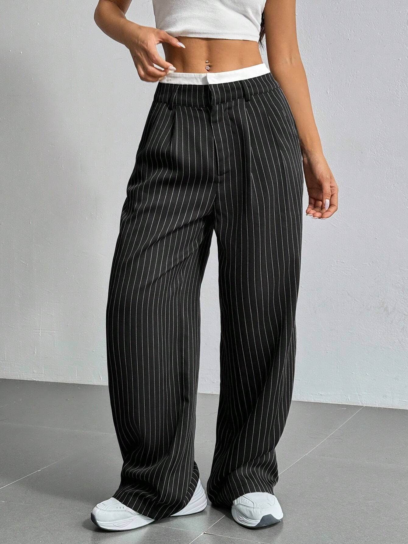 Casual Loose Straight-Leg Pants - High Waist, Multiple Colors Available - Buy Center US