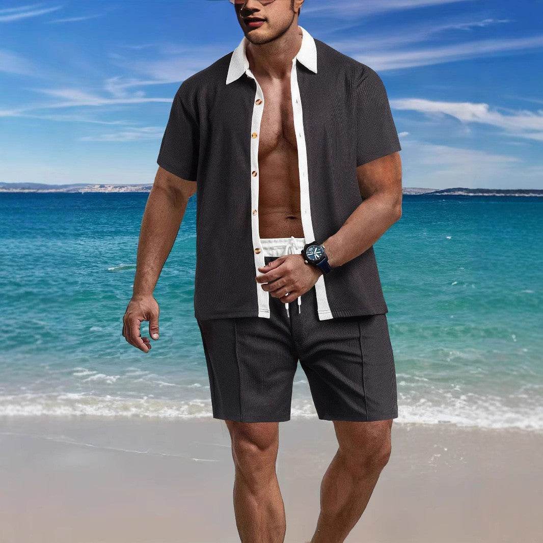 Buycenter Men's Casual Vacation Shirt & Shorts Set - Summer Sports Style - Buy Center US
