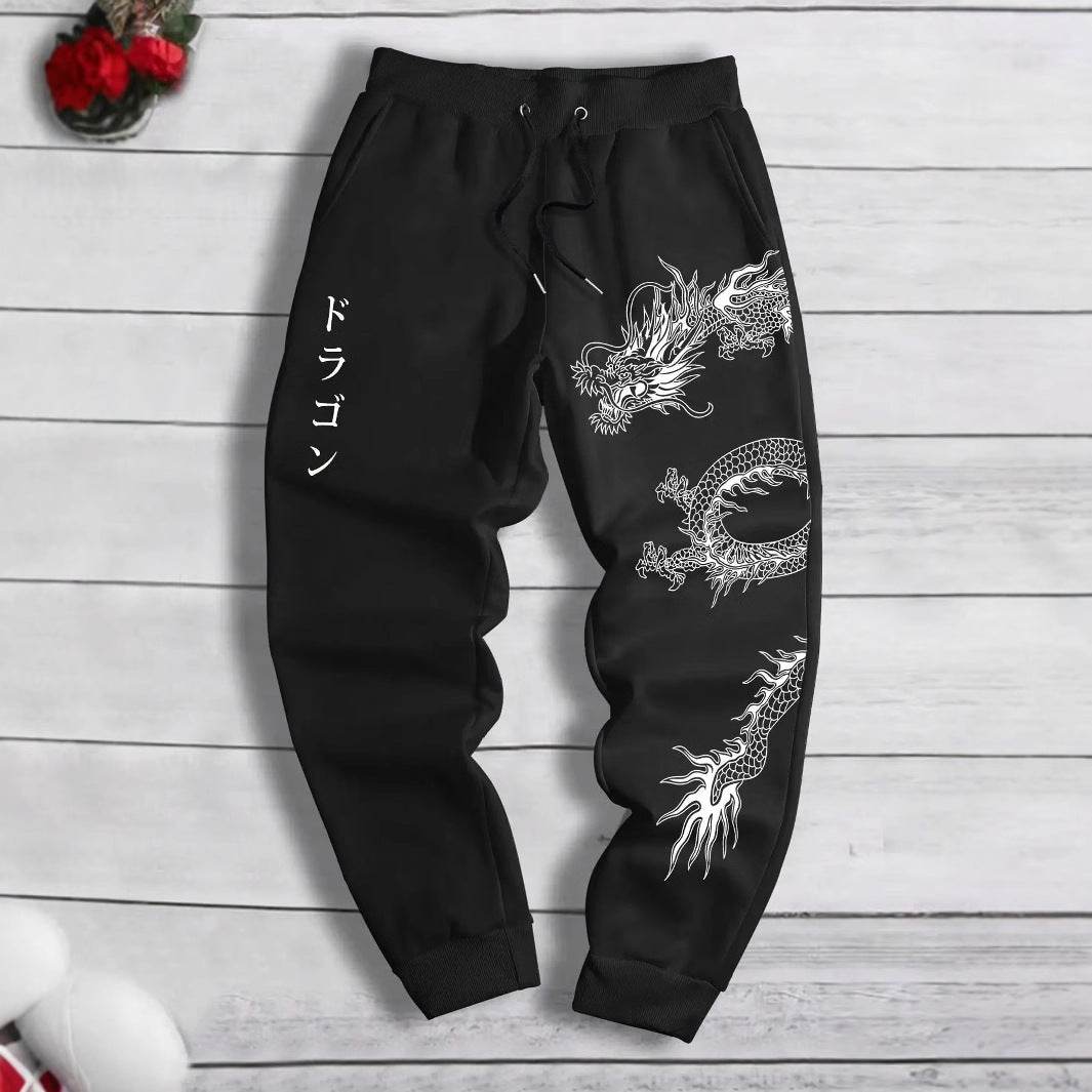 Dark Printed Loose Lace-Up Sweatpants - Men's & Women's Comfort Wear - Buy Center US