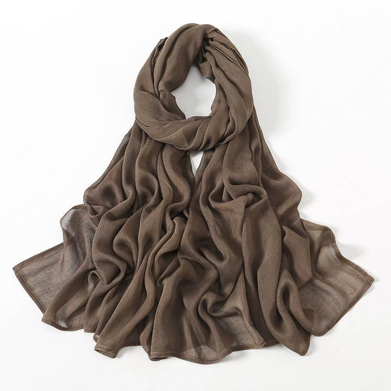 Lightweight Solid Color Rayon Scarf - Breathable & Versatile for Summer - Buy Center US