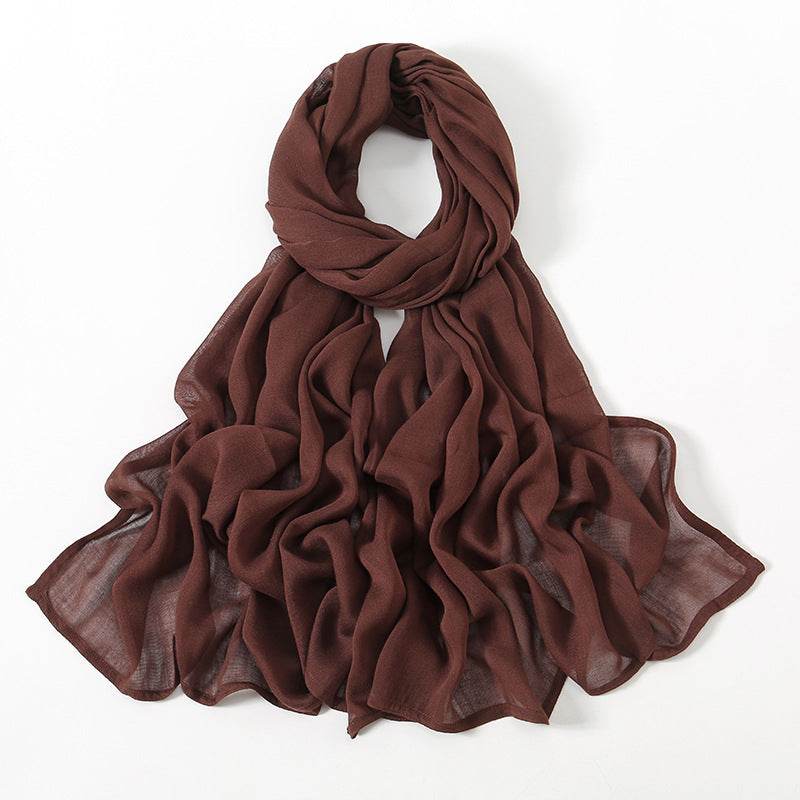 Lightweight Solid Color Rayon Scarf - Breathable & Versatile for Summer - Buy Center US