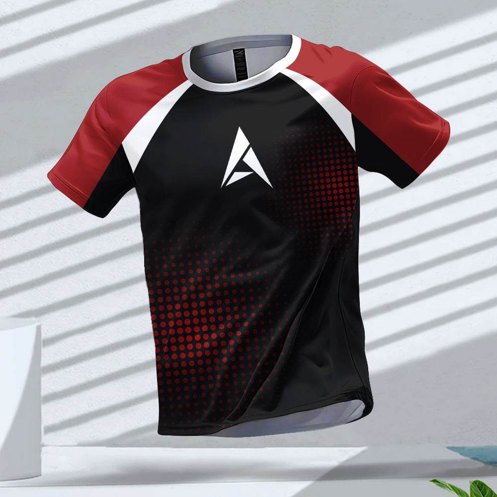 Solid Color Sports T-Shirt - Short Sleeve Pullover in Stylish Polyester - Buy Center US