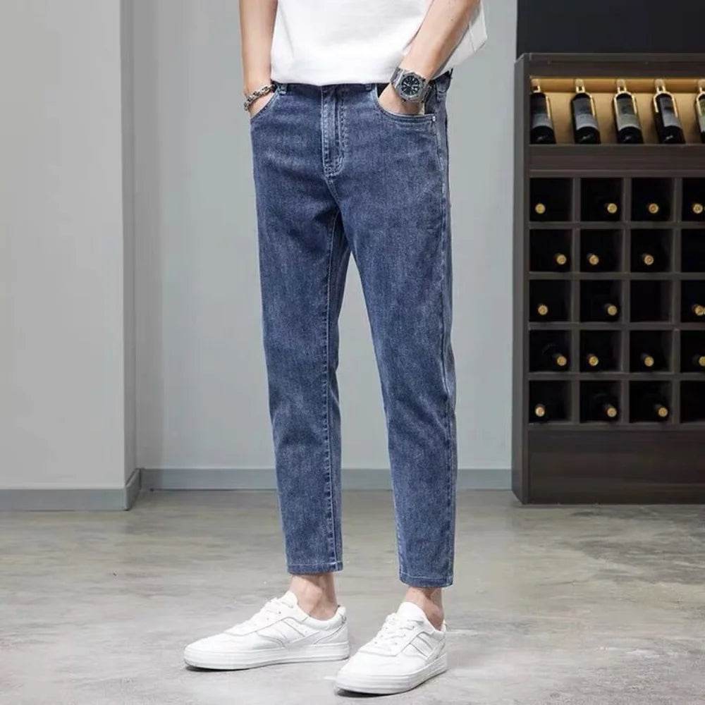 Luxury Men's Blue Jeans - Stylish Slim Fit Casual Denim Pants - Buy Center US