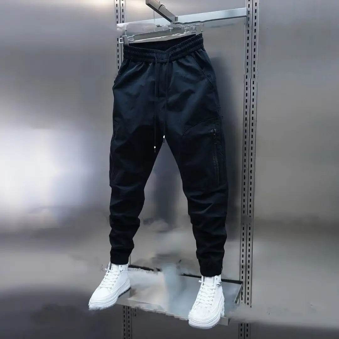 Men's Casual Hiphop Pants - Loose Fit Solid Color with Large Pockets - Buy Center US