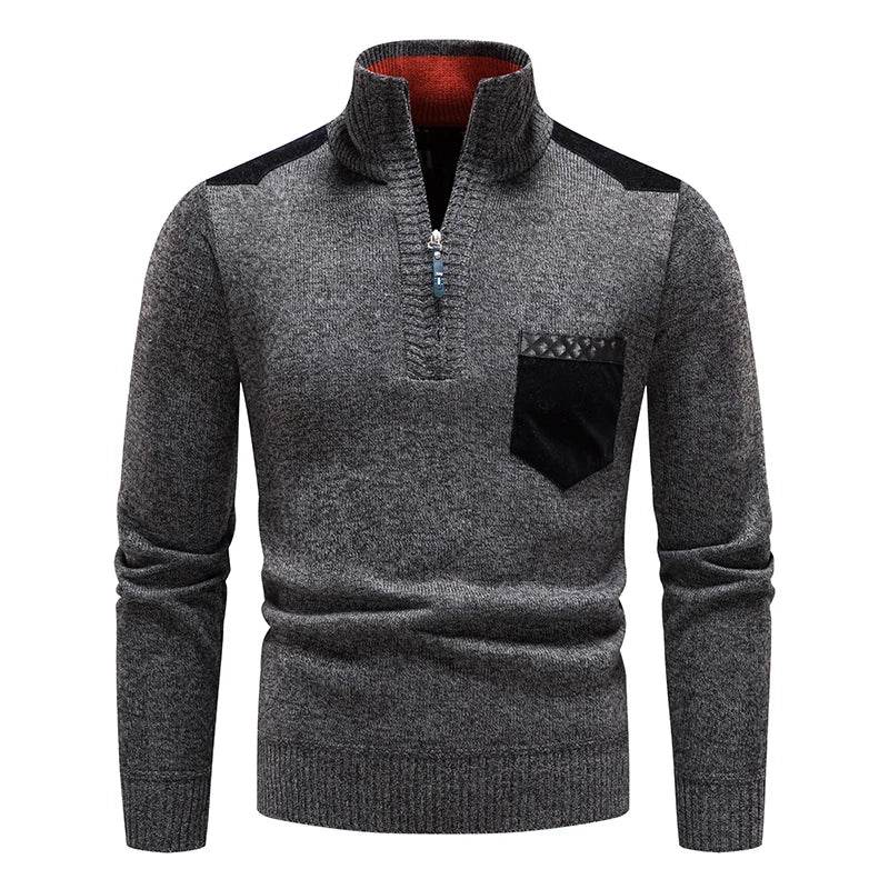 GQXAON Men's Fleece Sweater - Half Zipper Turtleneck Fall & Winter - Buy Center US