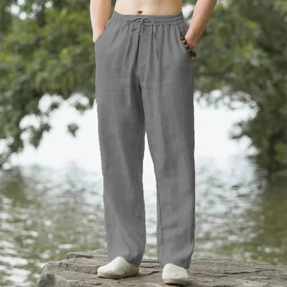 King Billion Men's Casual Beach Pants - Cotton Linen Joggers for Summer - Buy Center US