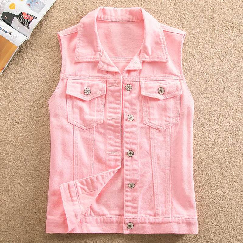 LDMSL Women's Sleeveless Denim Vest - Casual Spring Summer Top - Buy Center US
