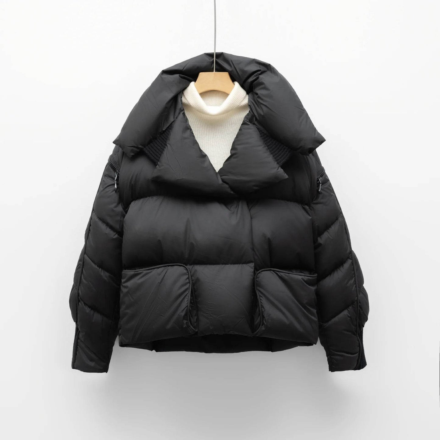 Women's White Duck Down Jacket - Warm Parkas with Removable Sleeves - Buy Center US