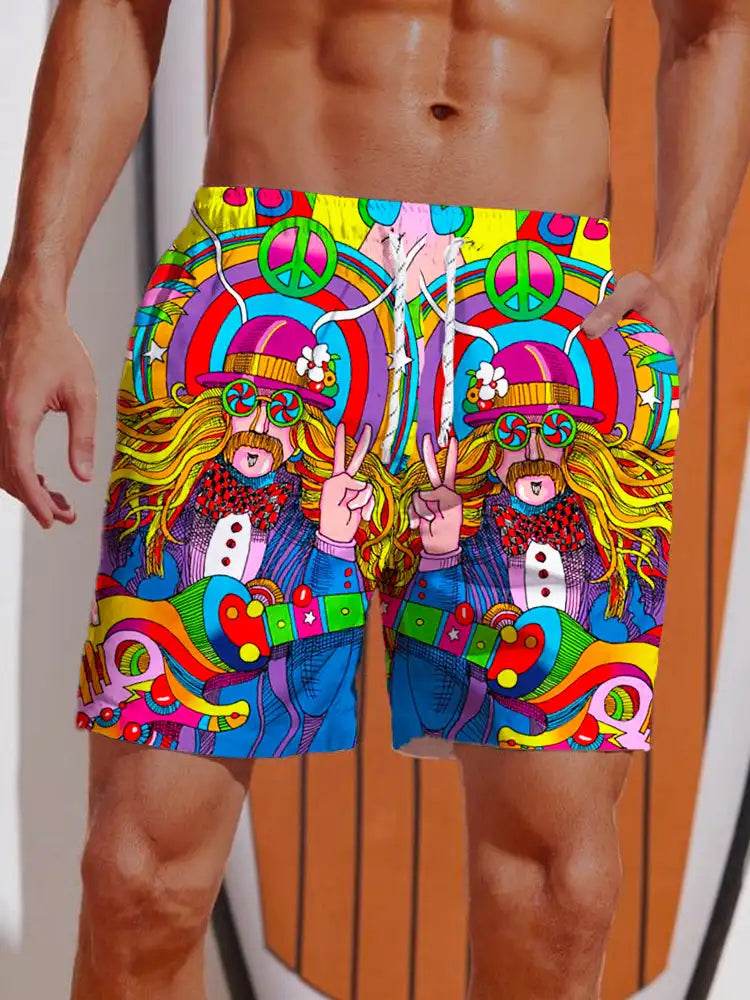 2024 Men's Hawaiian Board Shorts - Casual Swim Trunks with Drawstring - Buy Center US
