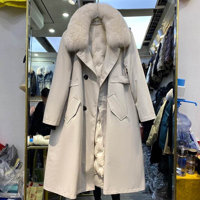LAJWMPLX women's Thicken Warm Coat - Long Fur Collar, Duck Down - Buy Center US