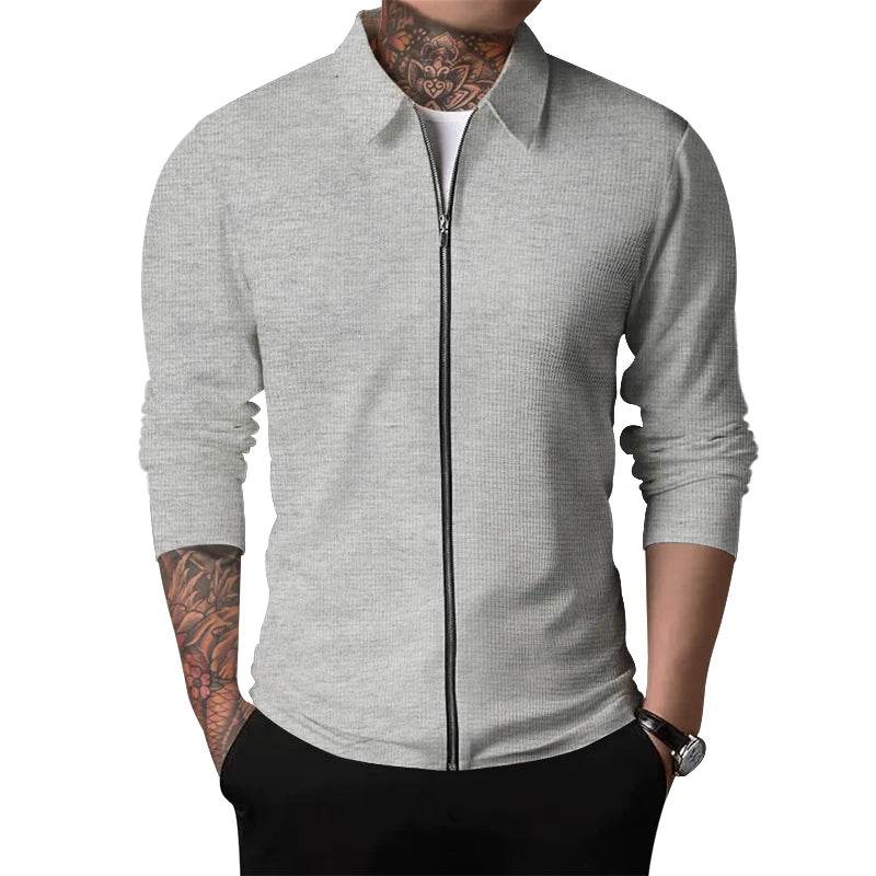 2024 Men's Casual Zipper Jacket - Spring & Autumn Long Sleeve Coat - Buy Center US