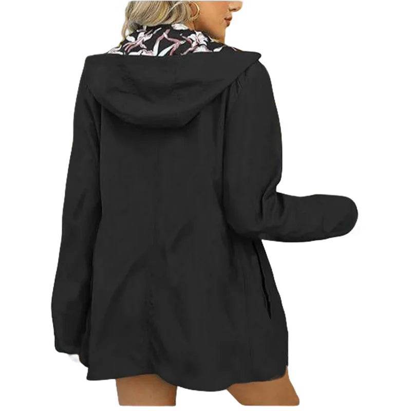 RVHS Women's Reversible Hooded Jacket - Casual Multicolour Coat S-2XL - Buy Center US