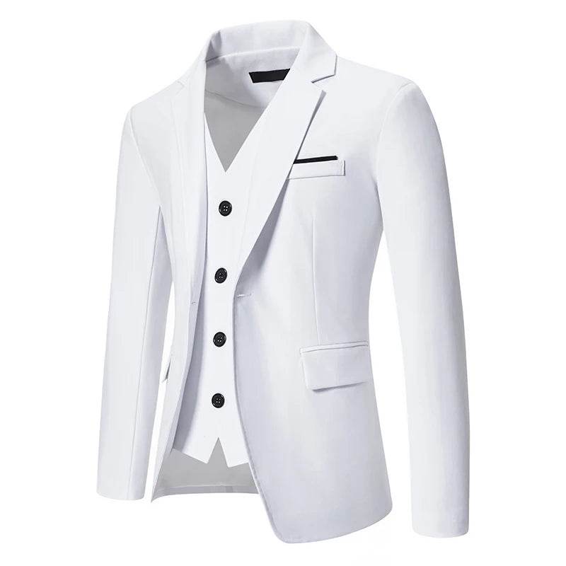 Men's Slim Fit Blazer - Comfortable Solid Color for Business & Casual Wear - Buy Center US