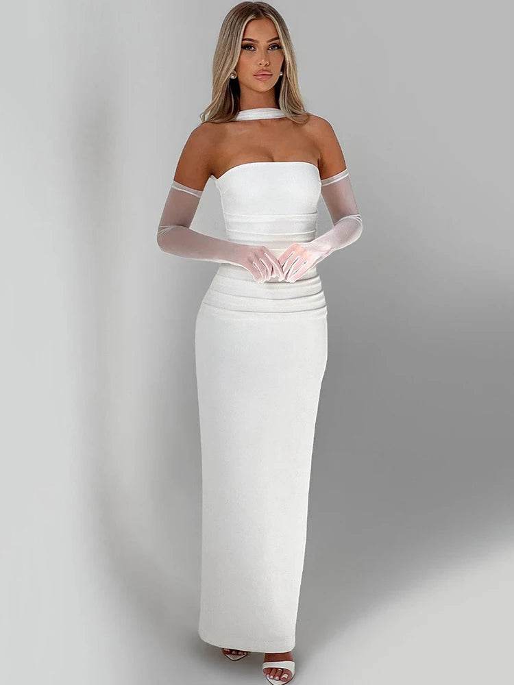 Mozision Strapless Maxi Dress - Sexy Bodycon Club Wear for Women - Buy Center US