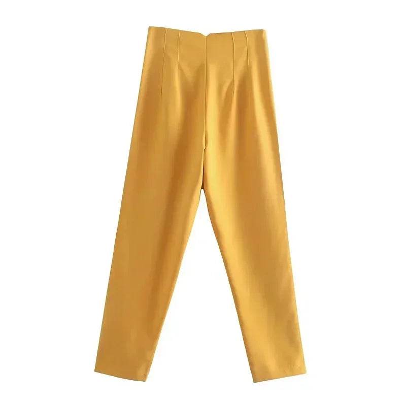 TRAF Women's High Waist Trousers - Formal & Casual Cropped Pants - Buy Center US